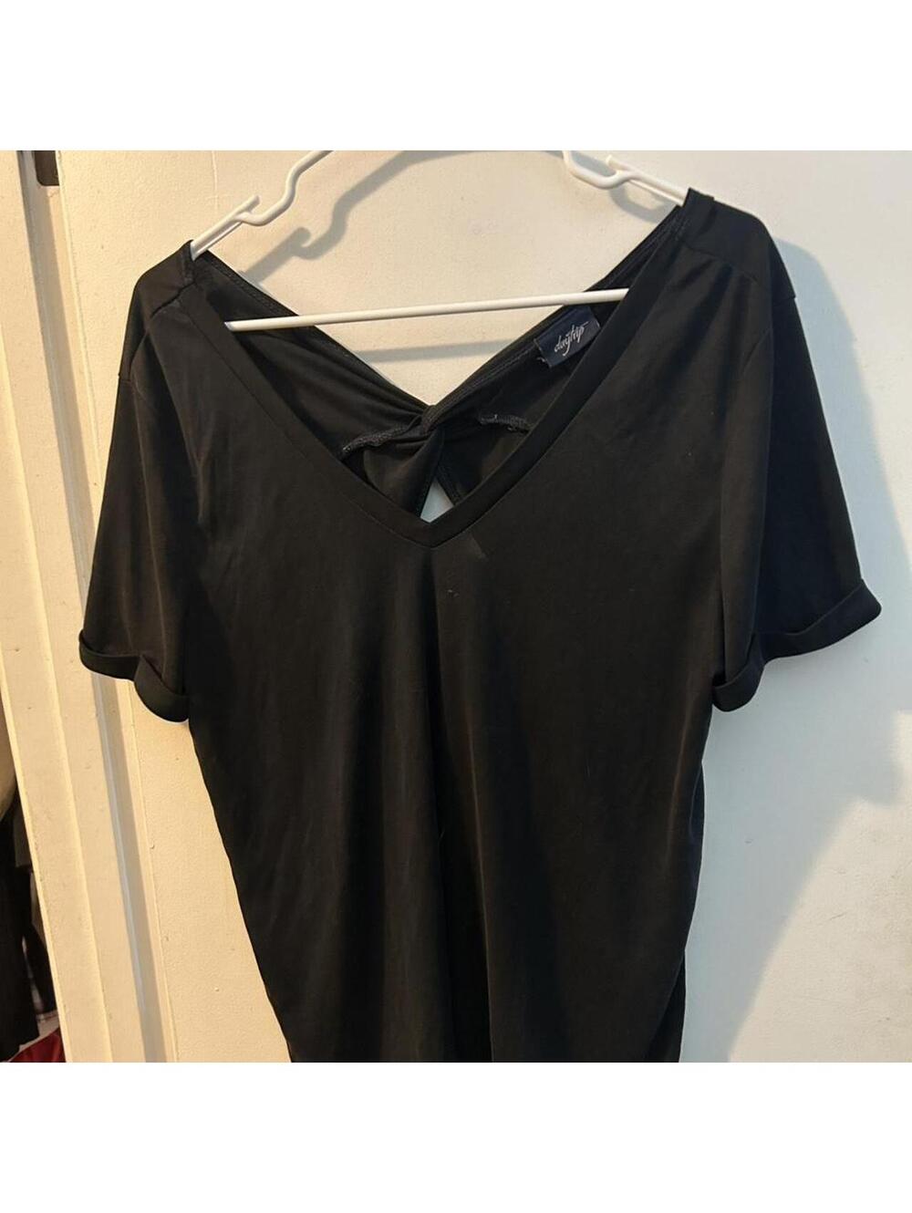 Black Daytrip blouse with tie back detail, size L #daytrip #tiedetail #Y2K
